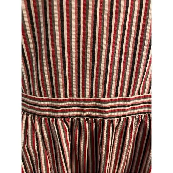 LOFT Cotton Striped One Shoulder Dress. Size 14 - Picture 5 of 7
